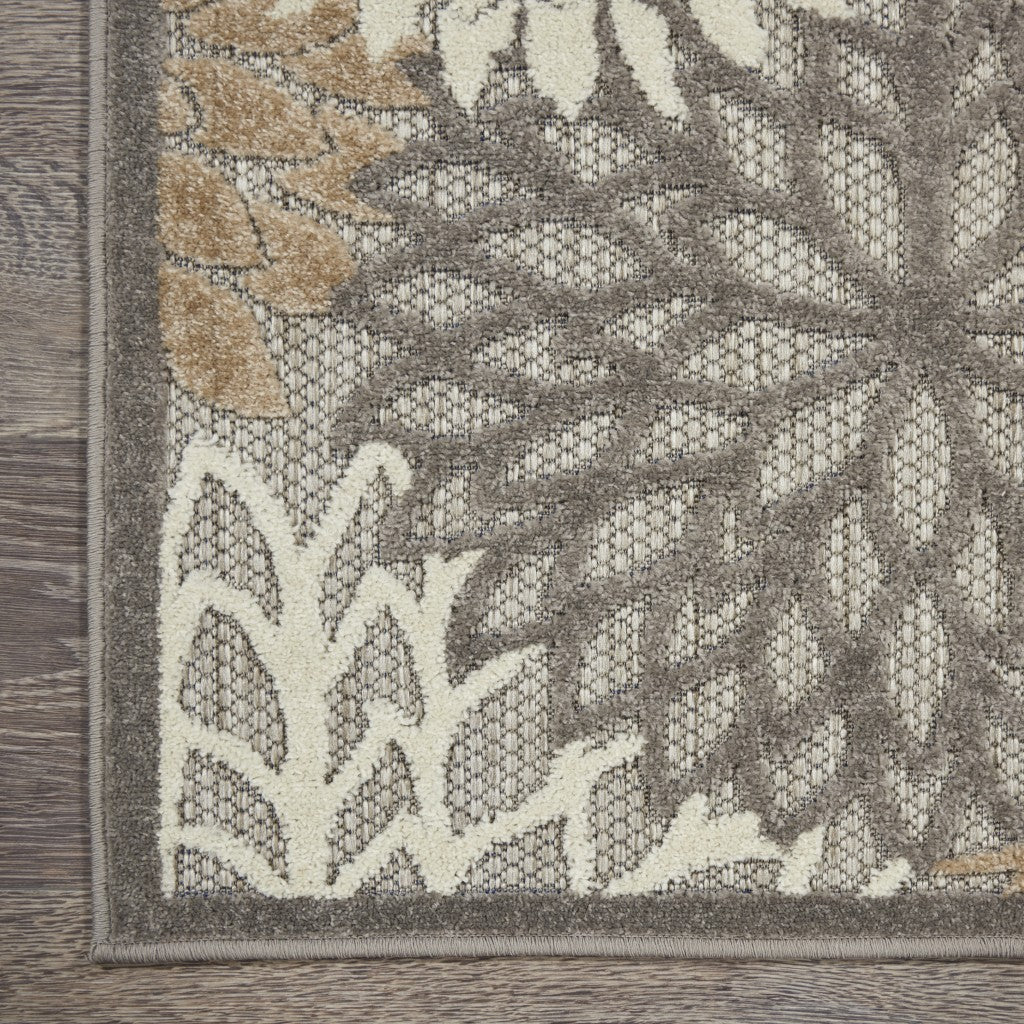HomeRoots 7' x 10' Natural and Gray Indoor Outdoor Area Rug