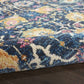 HomeRoots 7' x 10' Navy Blue Floral Buds Area Rug