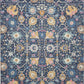 HomeRoots 7' x 10' Navy Blue Floral Buds Area Rug