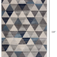 HomeRoots 7’ x 10’ Navy Blue Geometric Diamond Area Rug