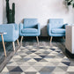 HomeRoots 7’ x 10’ Navy Blue Geometric Diamond Area Rug