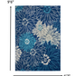 HomeRoots 7' x 10' Navy and Ivory Floral Area Rug