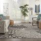 HomeRoots 7’ x 10’ Silver and Gray Indoor Outdoor Area Rug