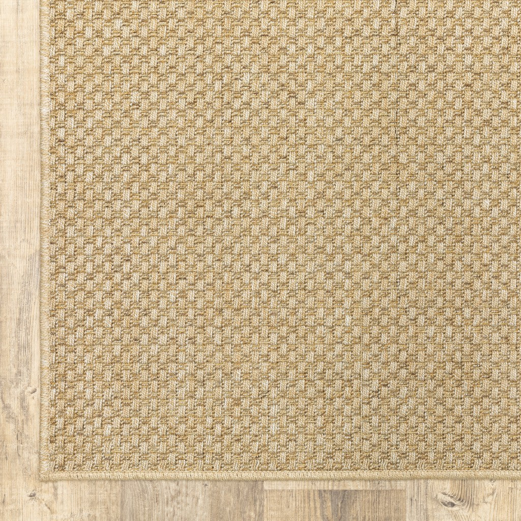 HomeRoots 7’ x 10’ Solid Sand Beige Indoor Outdoor Area Rug