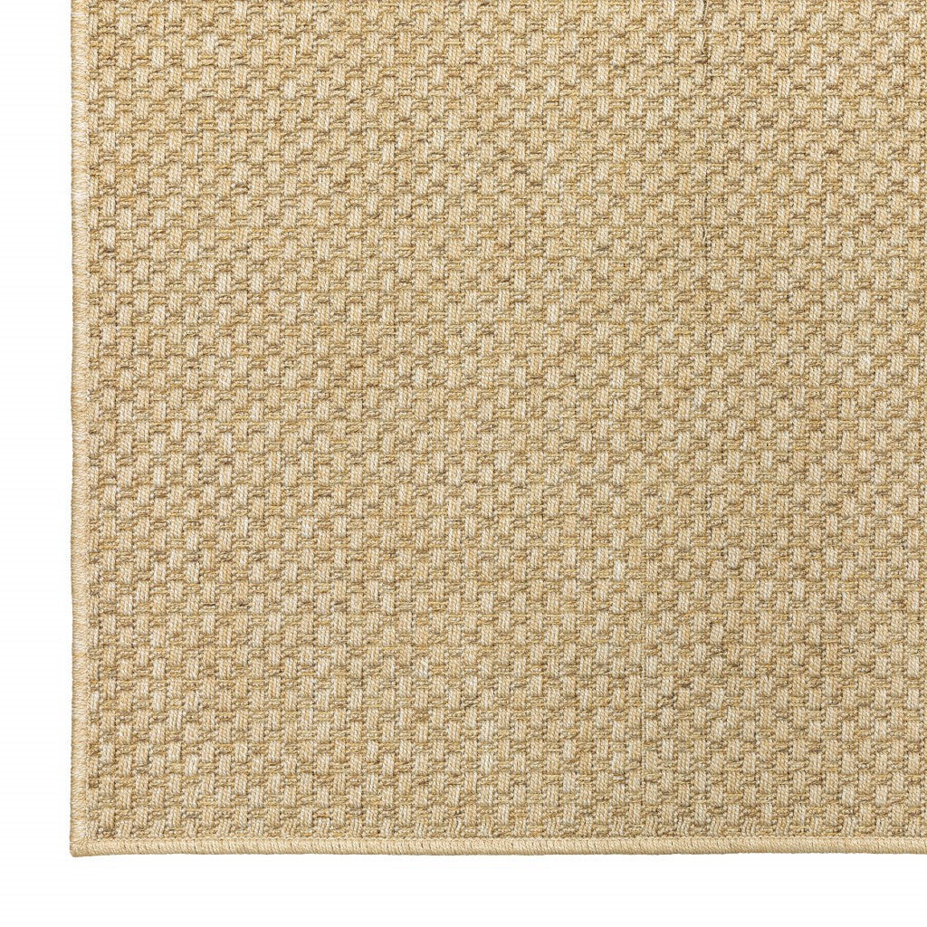 HomeRoots 7’ x 10’ Solid Sand Beige Indoor Outdoor Area Rug