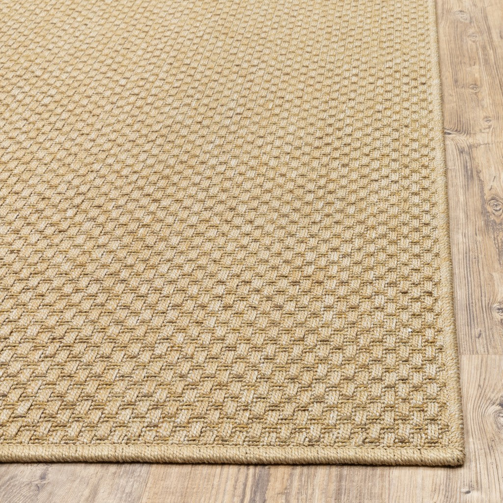HomeRoots 7’ x 10’ Solid Sand Beige Indoor Outdoor Area Rug