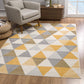 HomeRoots 7’ x 10’ Triangular Lattice Area Rug in Yellow Finish