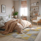 HomeRoots 7’ x 10’ Triangular Lattice Area Rug in Yellow Finish