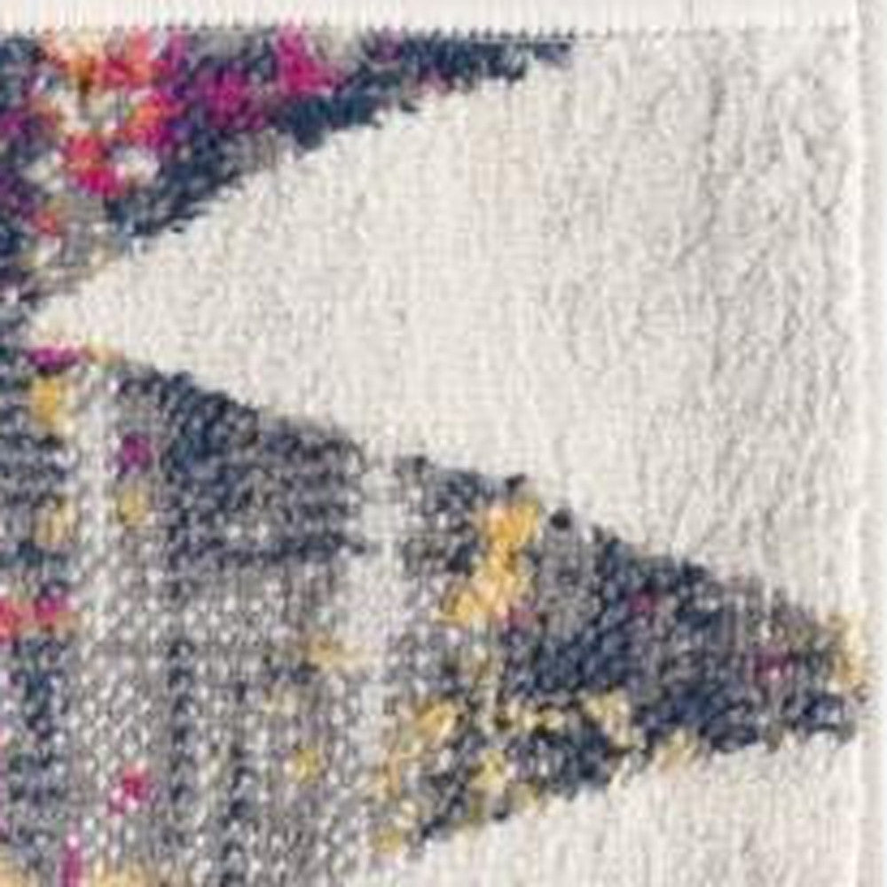 HomeRoots 7' x 10' White Berber Pattern Area Rug