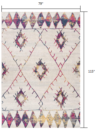 HomeRoots 7' x 10' White Berber Pattern Area Rug
