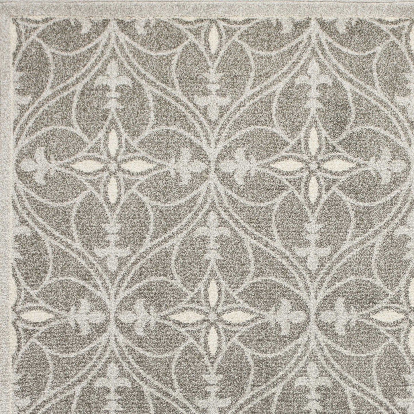 HomeRoots 7' x 11' Grey Geometric Trellis UV Treated Indoor Area Rug