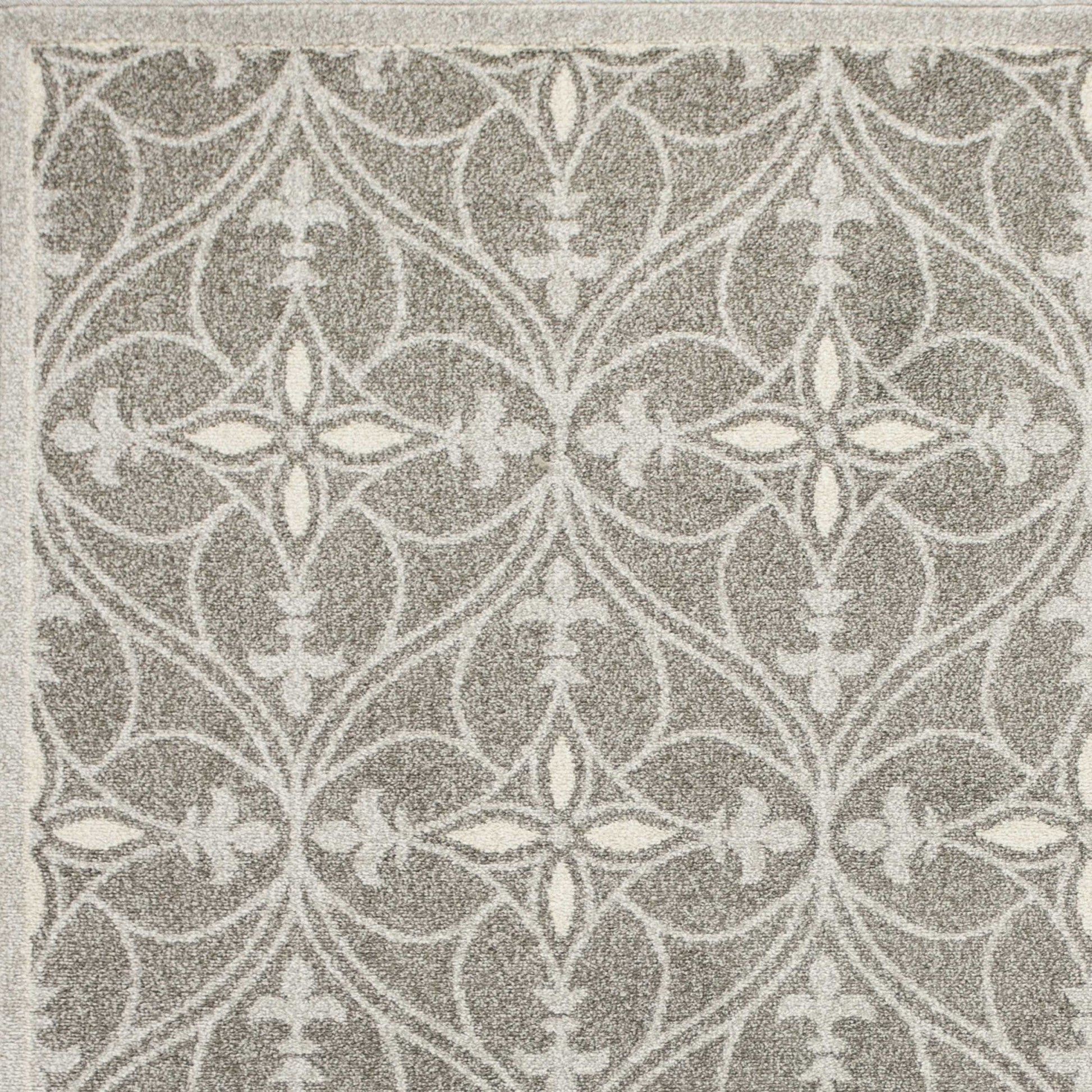 HomeRoots 7' x 11' Grey Geometric Trellis UV Treated Indoor Area Rug