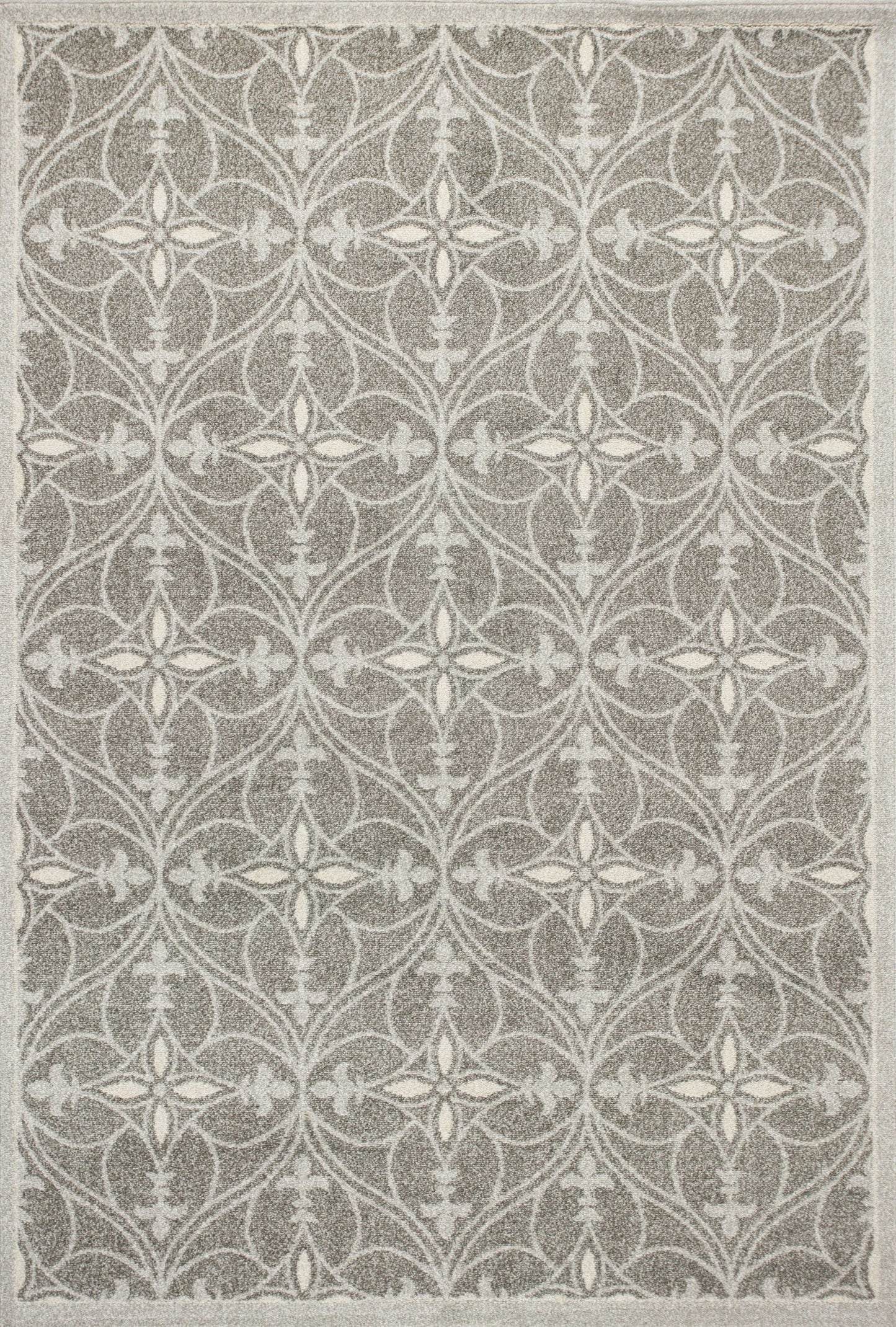 HomeRoots 7' x 11' Grey Geometric Trellis UV Treated Indoor Area Rug