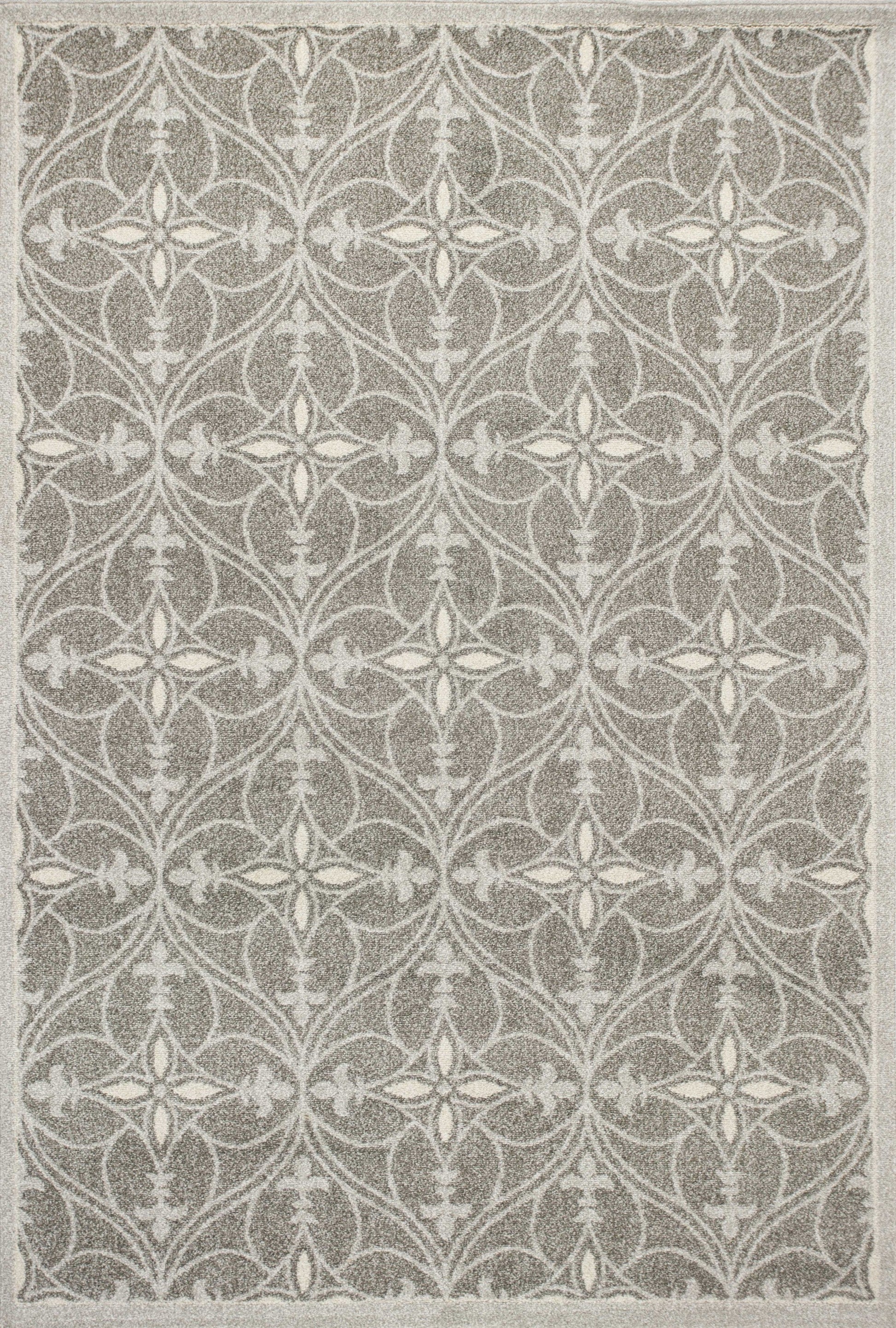 HomeRoots 7' x 11' Grey Geometric Trellis UV Treated Indoor Area Rug