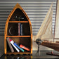 HomeRoots 7" x 18.5" x 34.3" Wooden Canoe Book Shelf Small