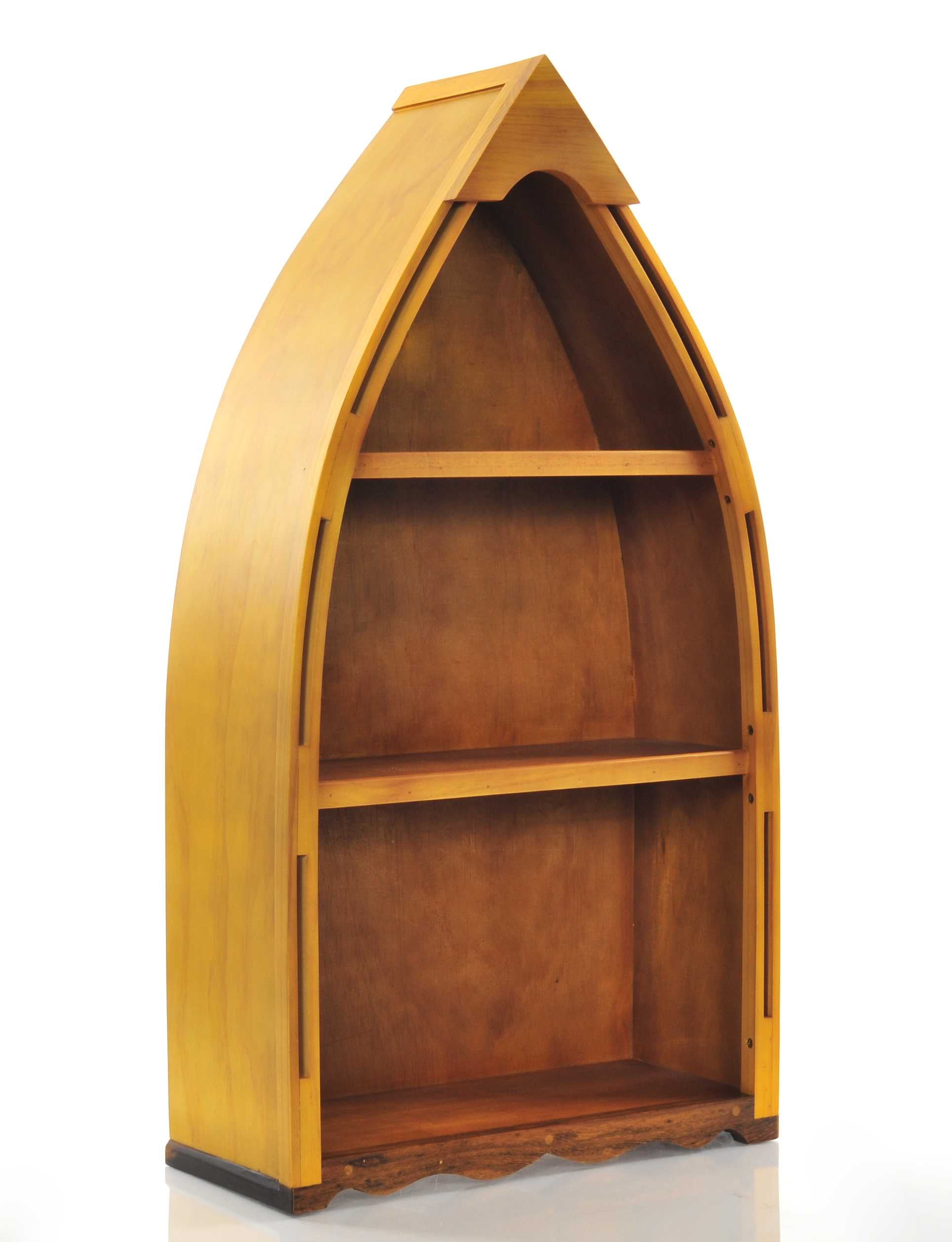 HomeRoots 7" x 18.5" x 34.3" Wooden Canoe Book Shelf Small