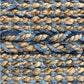 HomeRoots 7' x 9' Blue and Tan Braided Stripe Area Rug