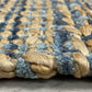 HomeRoots 7' x 9' Blue and Tan Braided Stripe Area Rug