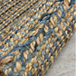 HomeRoots 7' x 9' Blue and Tan Braided Stripe Area Rug
