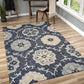 HomeRoots 7' x 9' Gray Floral Trellis Area Rug