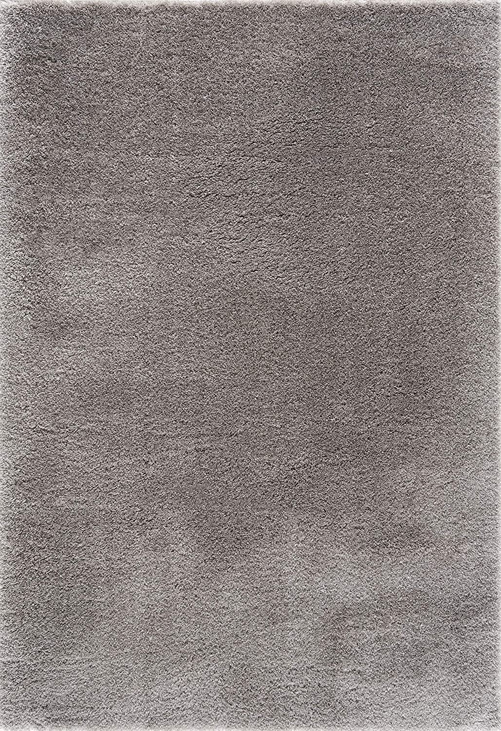 HomeRoots 7' x 9' Gray Modern Solid Shag Area Rug