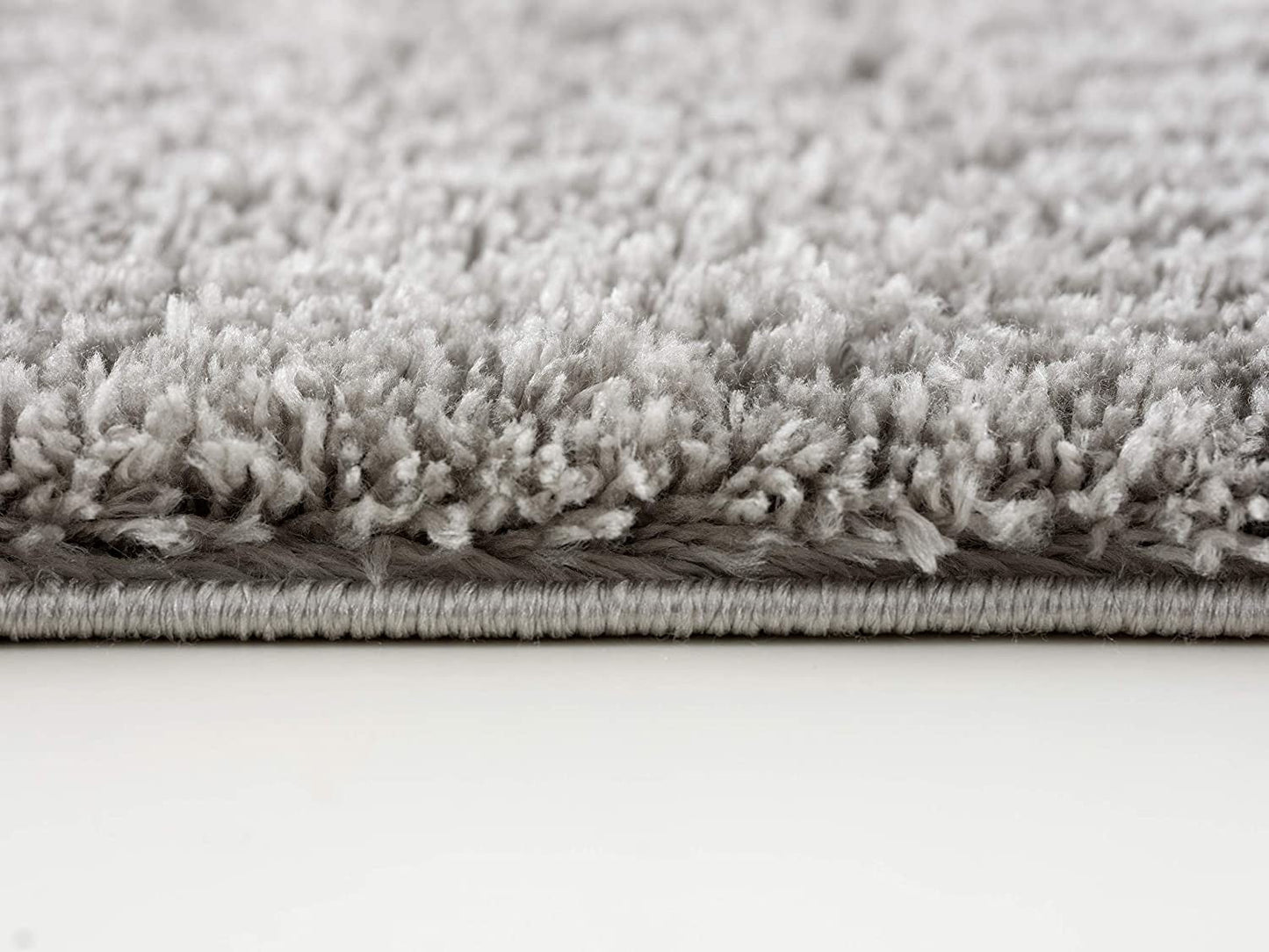 HomeRoots 7' x 9' Gray Modern Solid Shag Area Rug