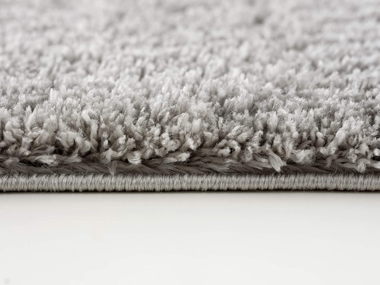 HomeRoots 7' x 9' Gray Modern Solid Shag Area Rug