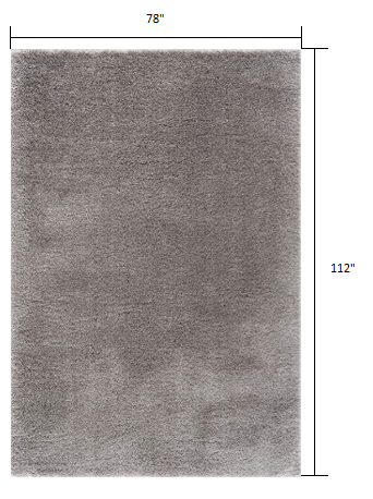 HomeRoots 7' x 9' Gray Modern Solid Shag Area Rug
