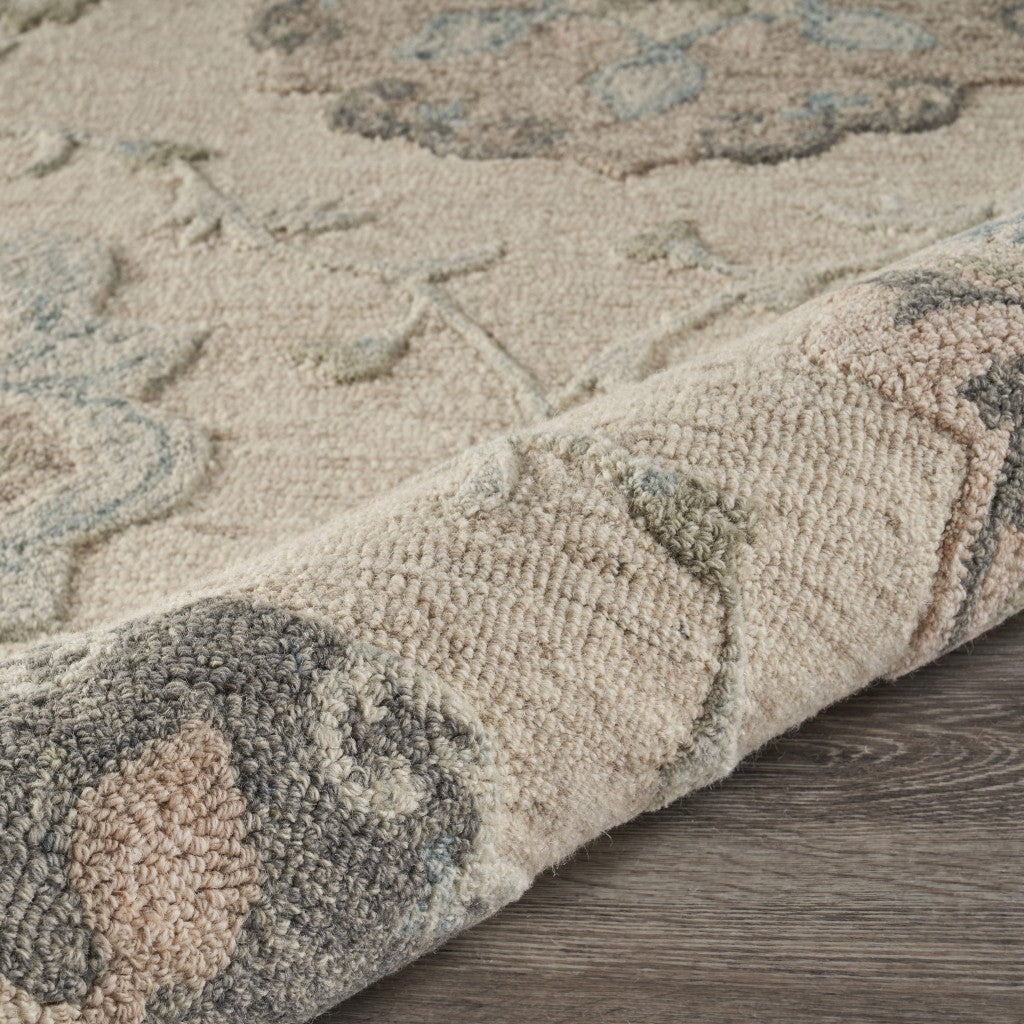 HomeRoots 7' x 9' Ivory Intricate Floral Area Rug