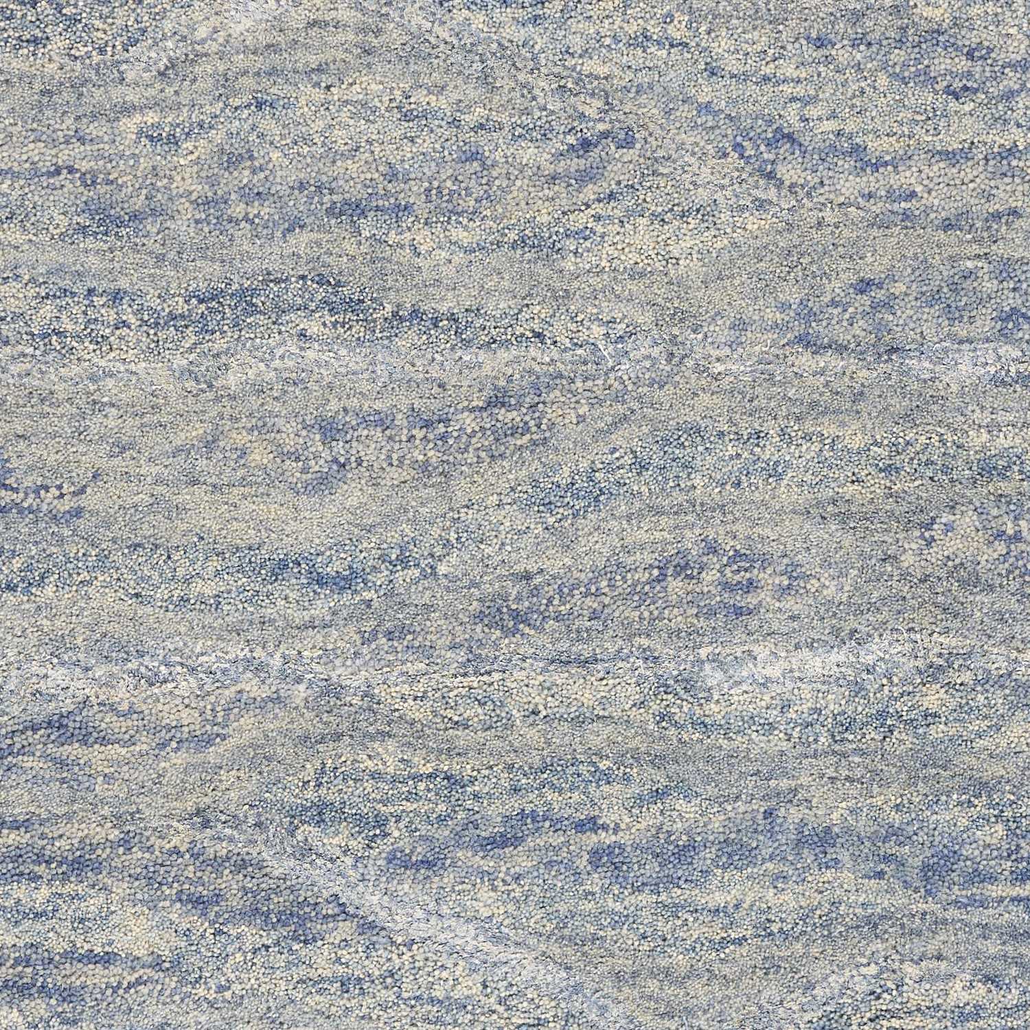 HomeRoots 7 x 9 Wool and Viscose Ocean Blue Area Rug