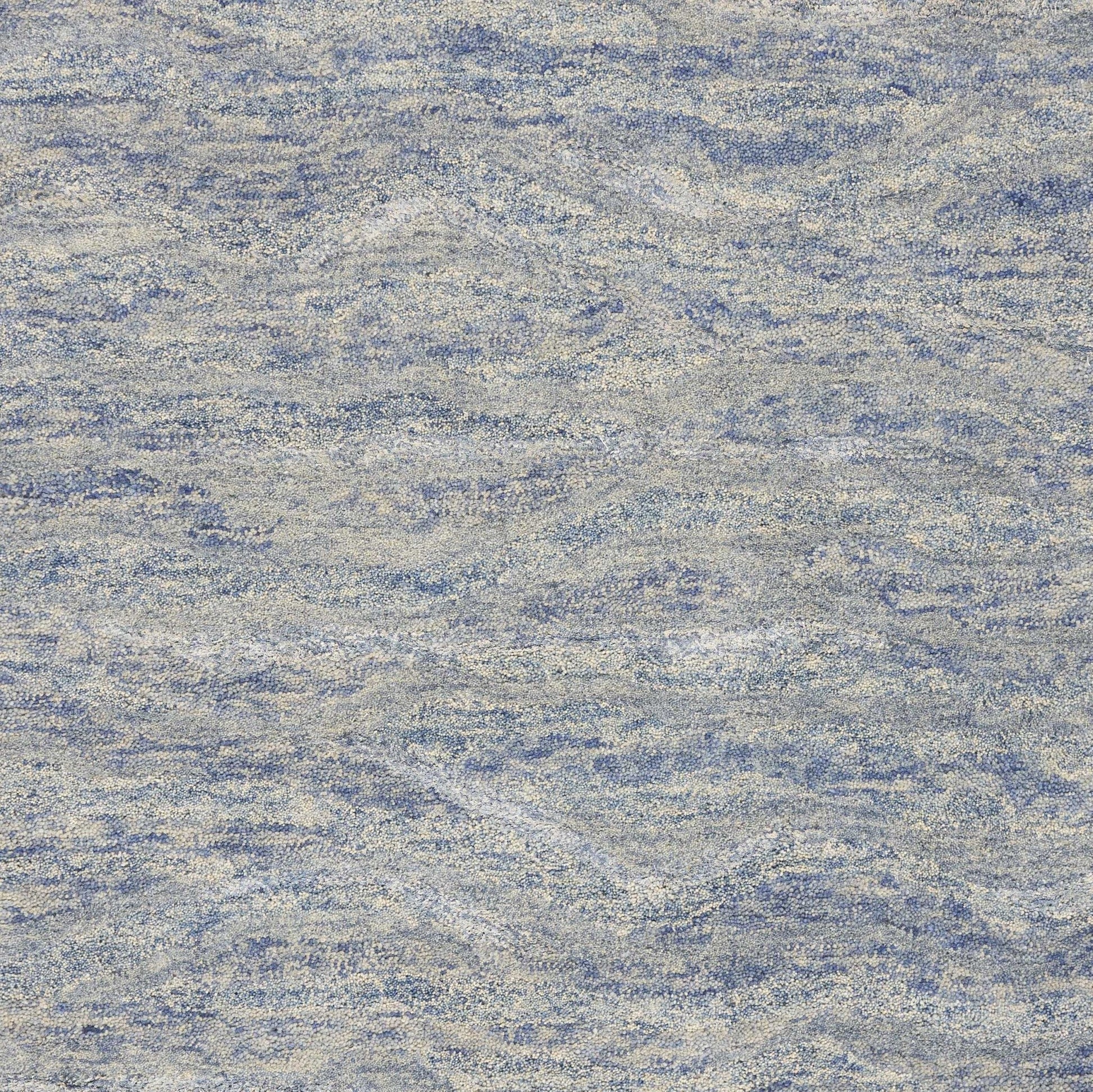 HomeRoots 7 x 9 Wool and Viscose Ocean Blue Area Rug
