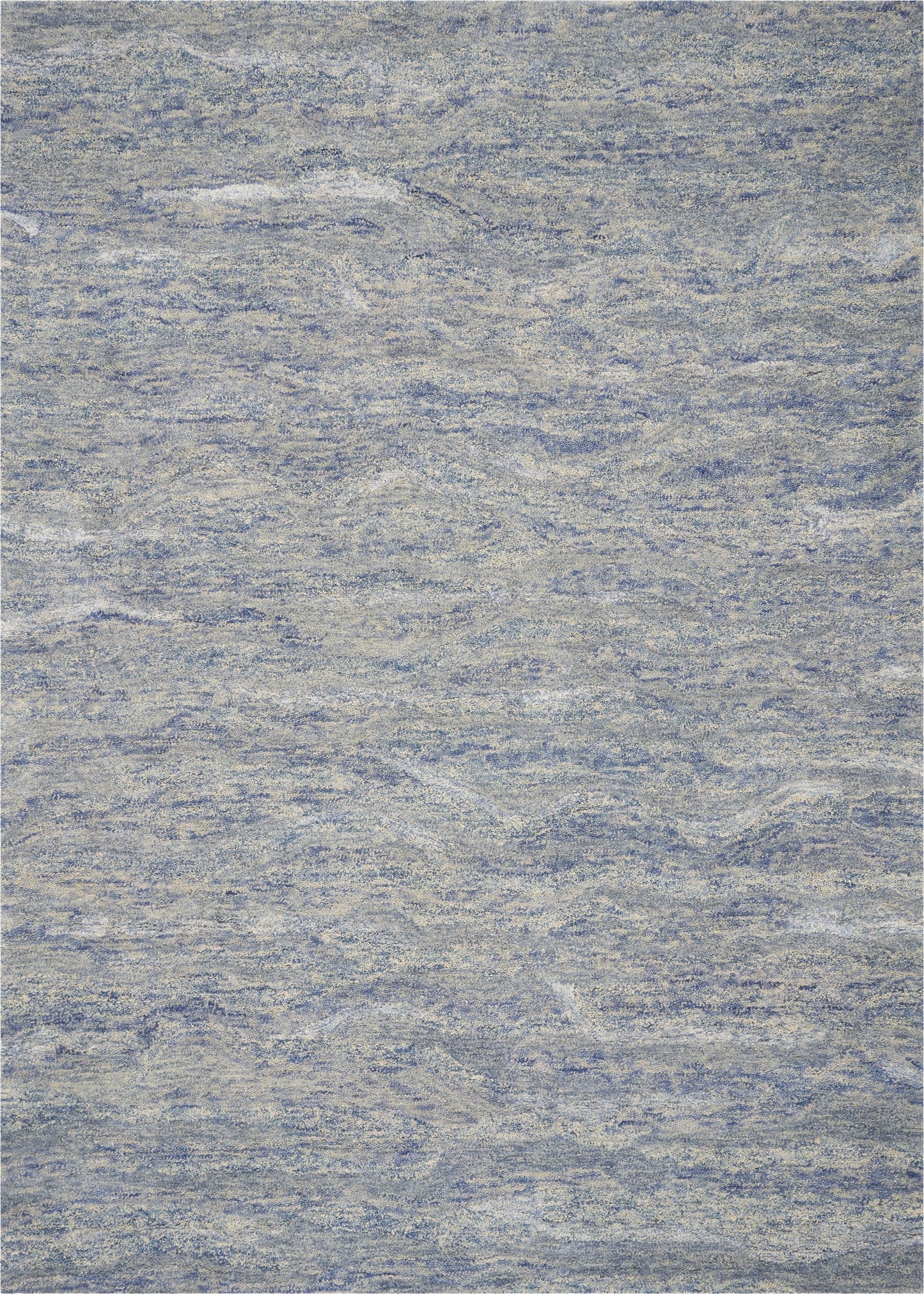 HomeRoots 7 x 9 Wool and Viscose Ocean Blue Area Rug