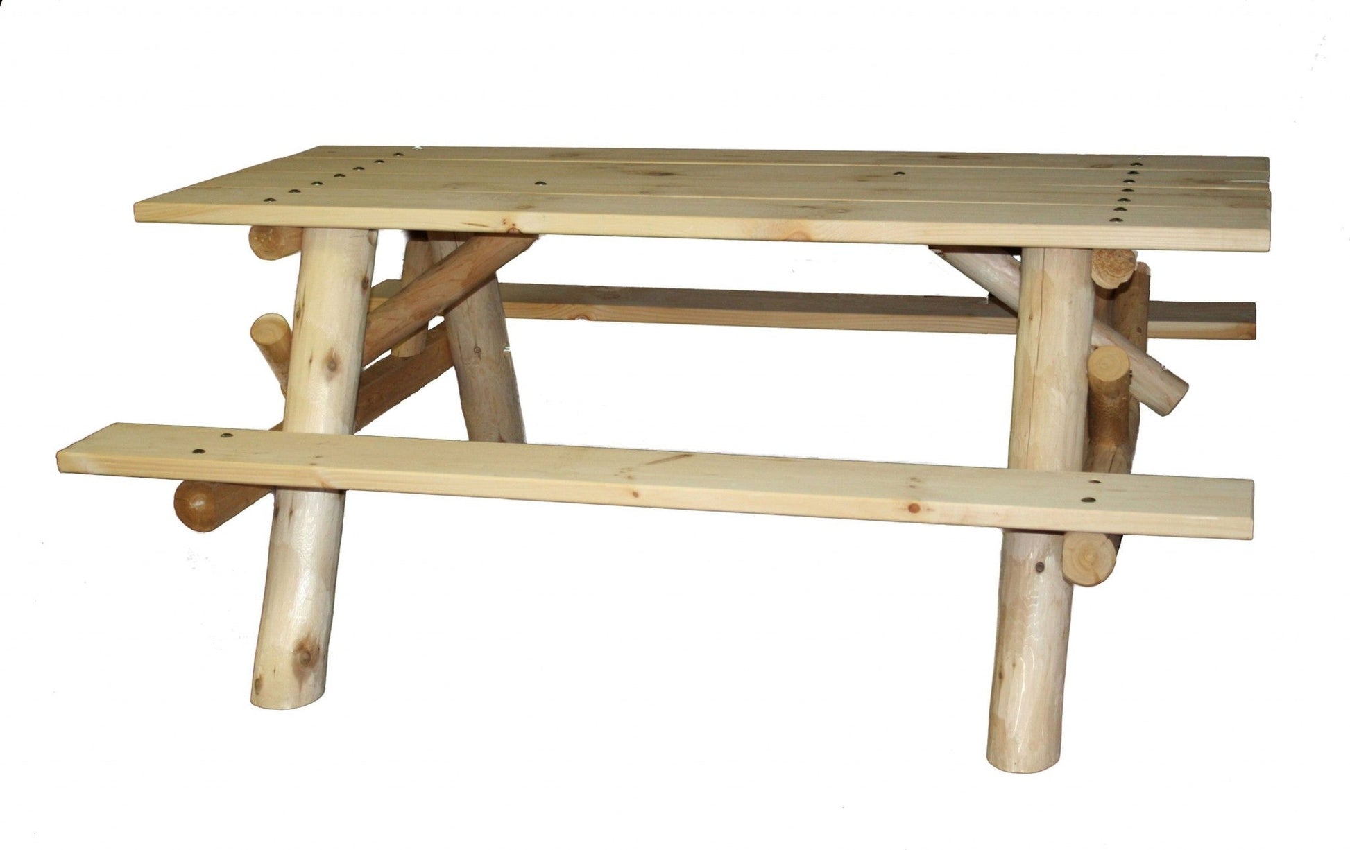 HomeRoots 70" x 50" x 29" Natural Wood Picnic Table