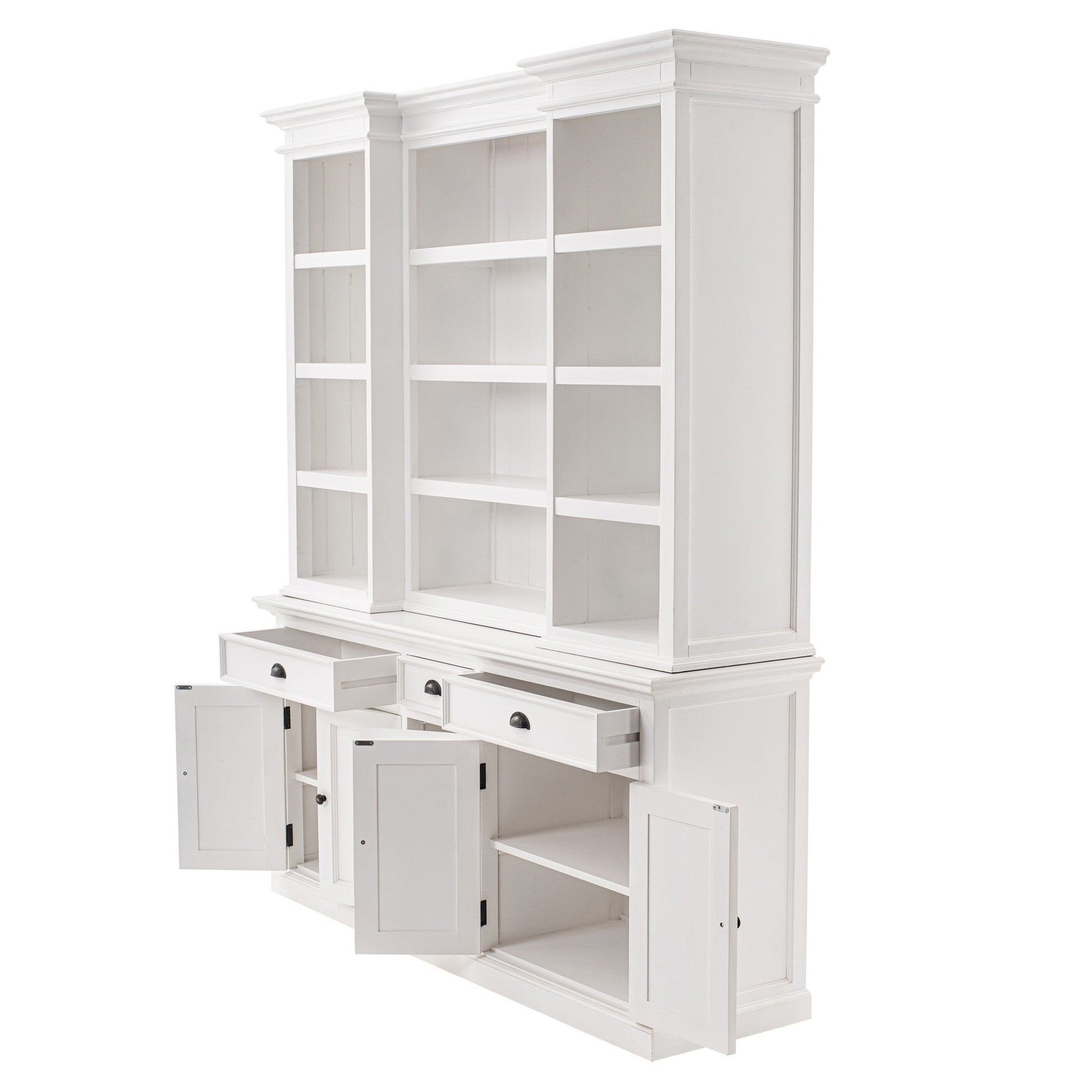 HomeRoots 71" Dining Hutch With Twelve Shelves And Three Drawers in White Finish
