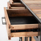 HomeRoots 71" Modern Natural And Rattan Buffet Server With Rustic Black Finish