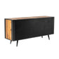 HomeRoots 71" Modern Natural And Rattan Buffet Server With Rustic Black Finish