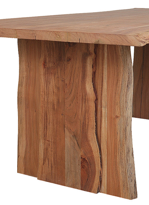 HomeRoots 71" Rectangular Solid Wood Dining Table in Brown Finish