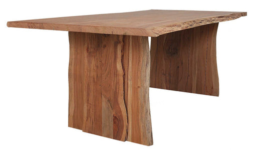 HomeRoots 71" Rectangular Solid Wood Dining Table in Brown Finish