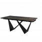 HomeRoots 71 x 35 x 30 Black Ceramic Metal Dining Table