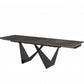 HomeRoots 71 x 35 x 30 Black Ceramic Metal Dining Table