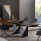 HomeRoots 71 x 35 x 30 Black Ceramic Metal Dining Table