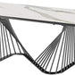 HomeRoots 71 x 35 x 30 White Glass Ceramic Dining Table