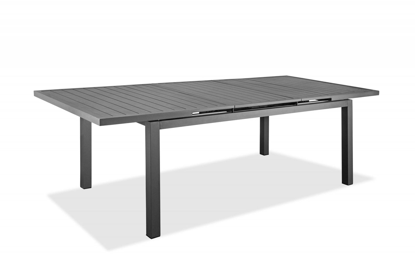 HomeRoots 71 x 43 x 30 Gray Aluminum Extendable Dining Table