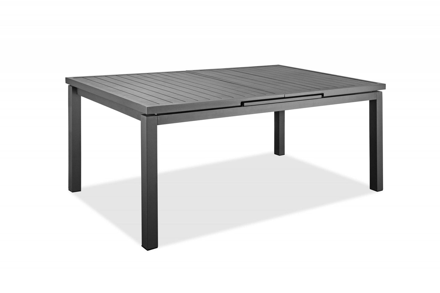 HomeRoots 71 x 43 x 30 Gray Aluminum Extendable Dining Table