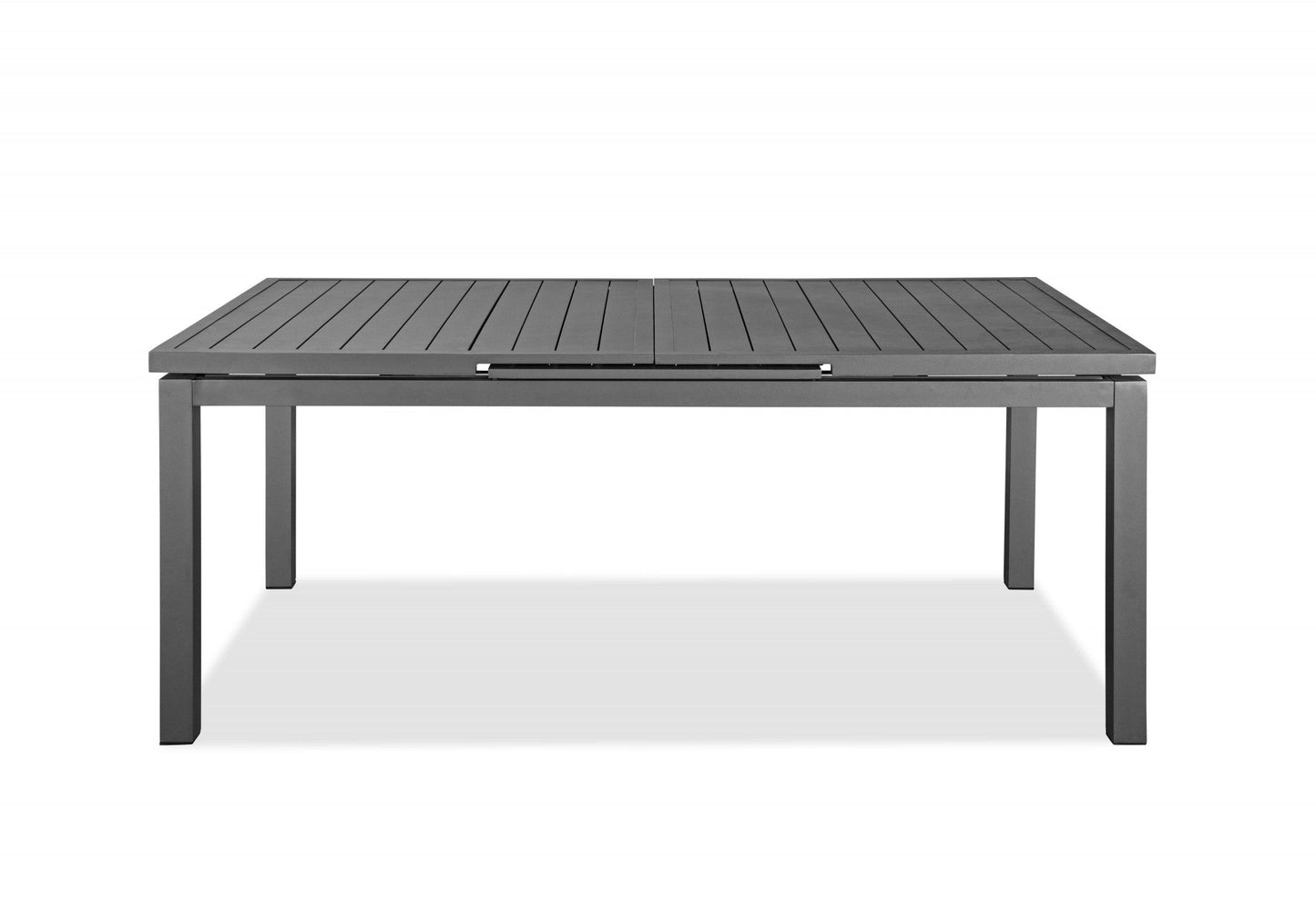 HomeRoots 71 x 43 x 30 Gray Aluminum Extendable Dining Table