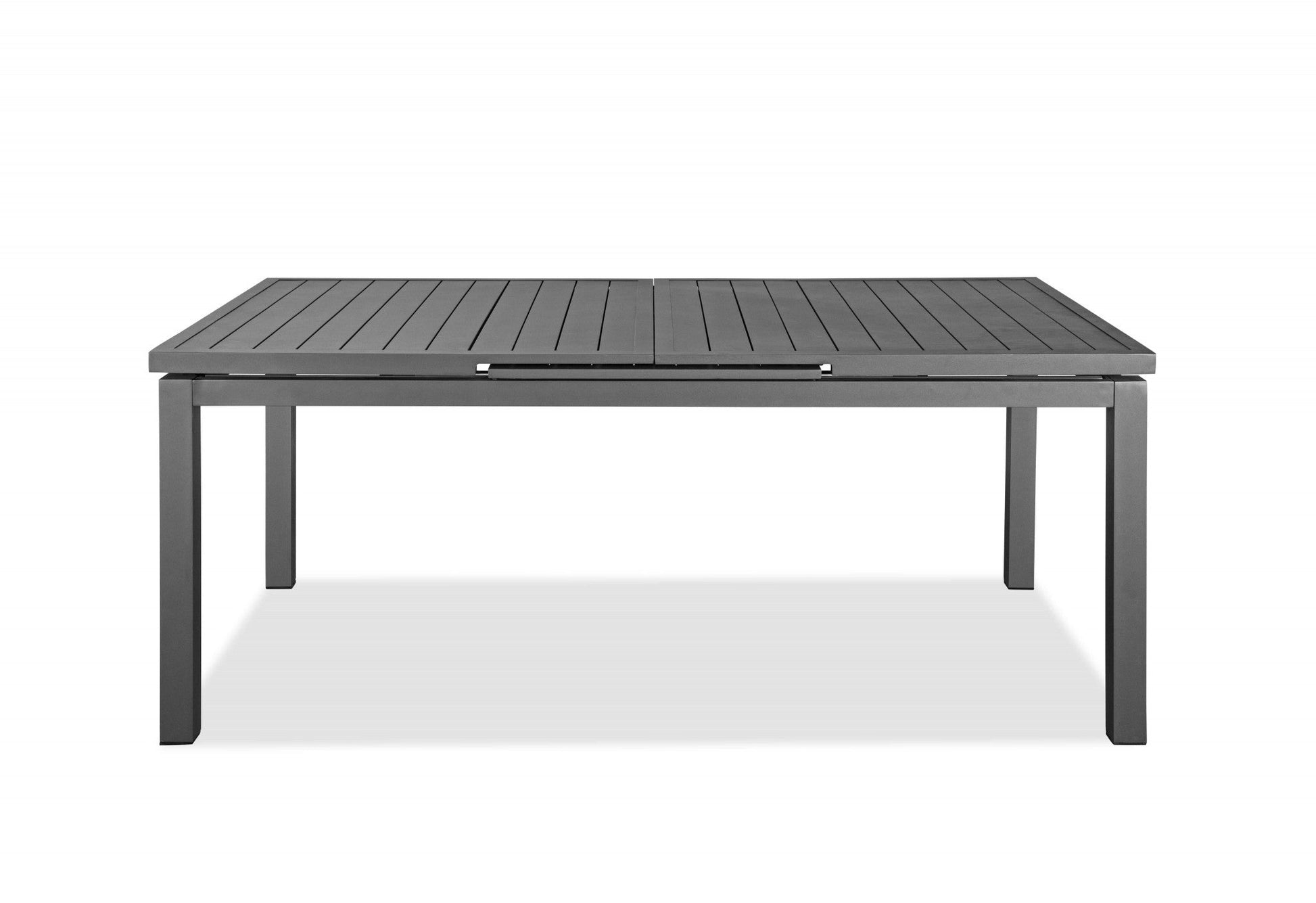 HomeRoots 71 x 43 x 30 Gray Aluminum Extendable Dining Table