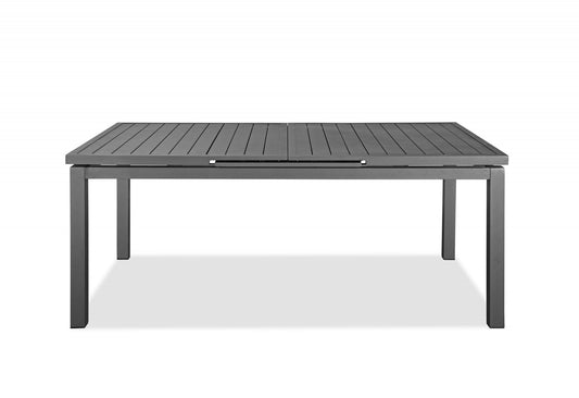 HomeRoots 71 x 43 x 30 Gray Aluminum Extendable Dining Table