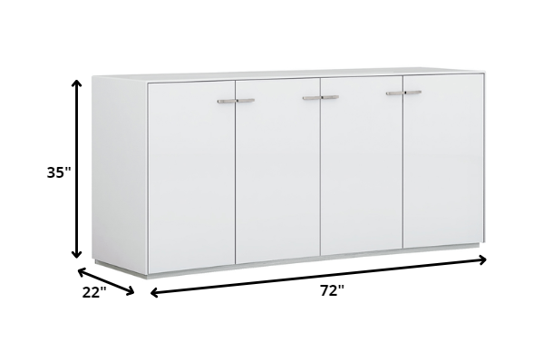 HomeRoots 72" x 22" x 35" White Buffet