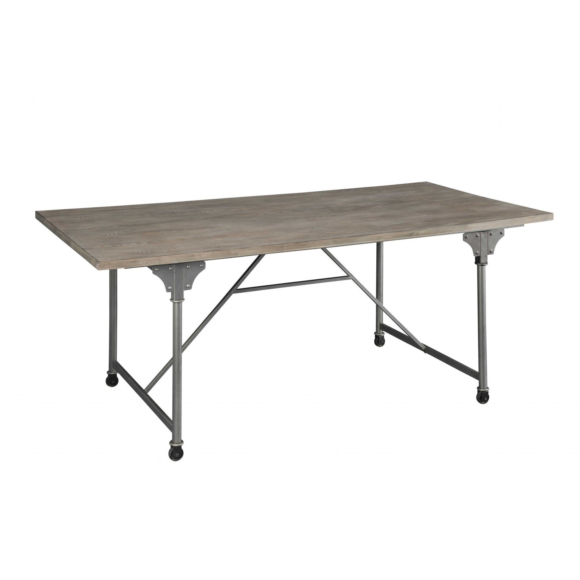 HomeRoots 72" x 36" x 30" Dining Table In Gray Oak And Sandy Gray Finish