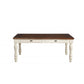 HomeRoots 72" x 42" x 30" Walnut And White Washed Solid Wood Dining Table